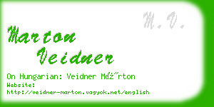 marton veidner business card